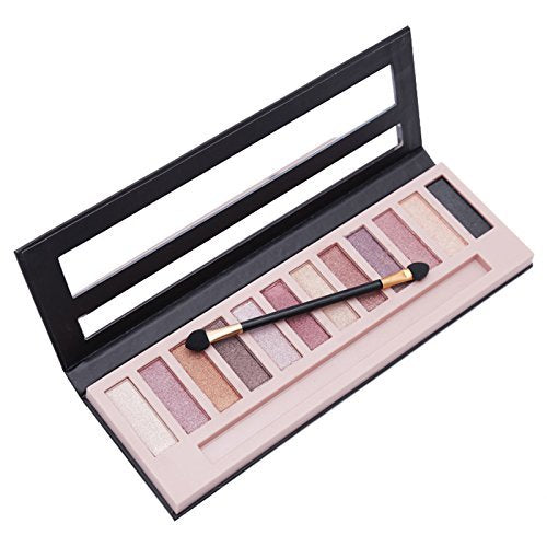 URQT 12-Color Matte & Shimmer Eyeshadow Palette with Brush