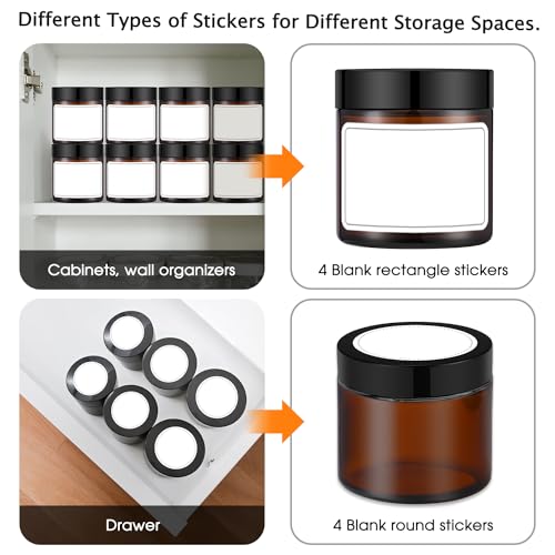 4 oz Amber Glass Jars with Lids, 2 Pack