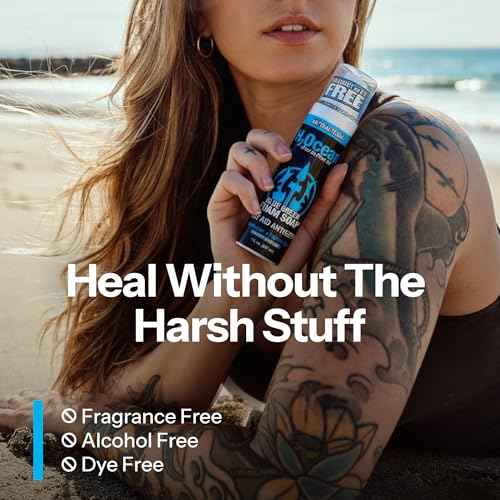 H2Ocean Blue Green Foam Soap - Tattoo Foam Soap for Tattoo Aftercare - Tattoo Care with Aloe Vera - Tattoo Moisturizer Soap - 7 oz