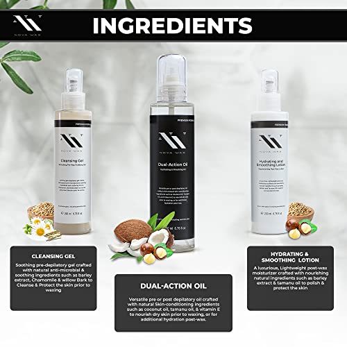 Nova Wax Pre and Post Waxing Products, Before and After Waxing Skin Care for Professional Estheticians, Waxing Kit.