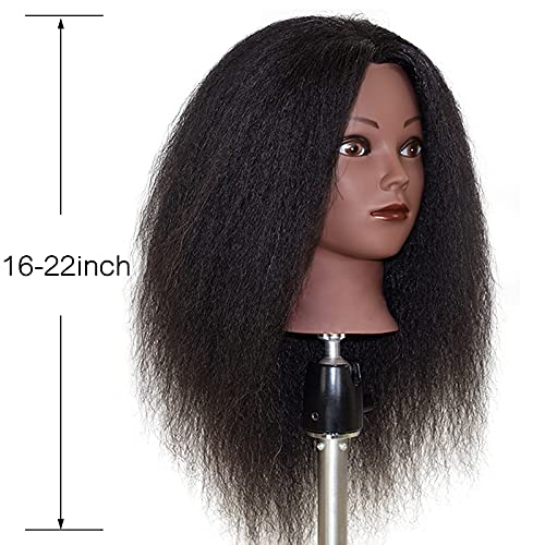 100% Human Hair Mannequin Head 22" with Stand | Cosmetology Training