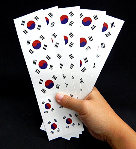 South Korean Flag Temporary Tattoos - 40 Pack