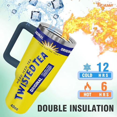 40oz Stainless Steel Tumbler with Handle & Straw
