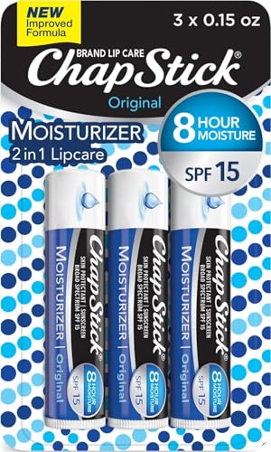 ChapStick Moisturizer Original Lip Balm Tubes SPF 15 - 3 Pack