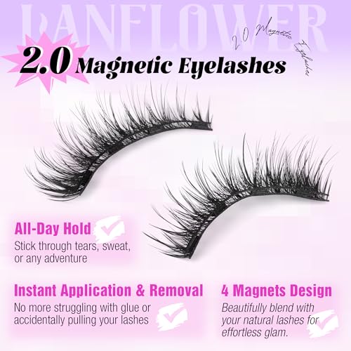Magnetic Eyelashes with Applicator - No Glue Wispy Cat Eye