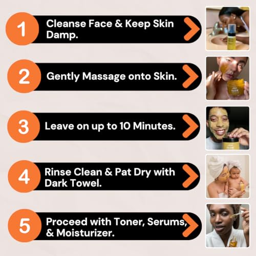 Minimo Glow Turmeric Face Scrub (Unscented) With Heart Applicator - Infused with Turmeric, Manuka Honey, Cinnamon, and Chamomile - Face Scrubber for All Skin Types - 5 FL OZ (147 ML)