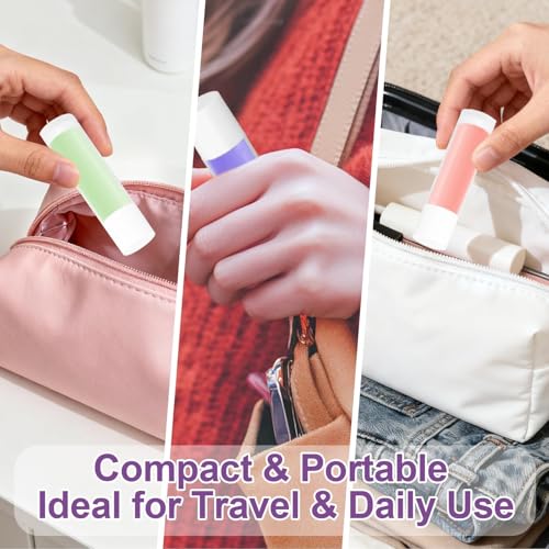 50 PCS Lip Balm Tubes - 5 g Twist-up Lip Gloss Balm Containers BPA Free & Leak Free,Clear Empty Lipstick Tubes with White Caps for DIY Homemade Lipsticks,Chapsticks,Solid Perfume,Gifts