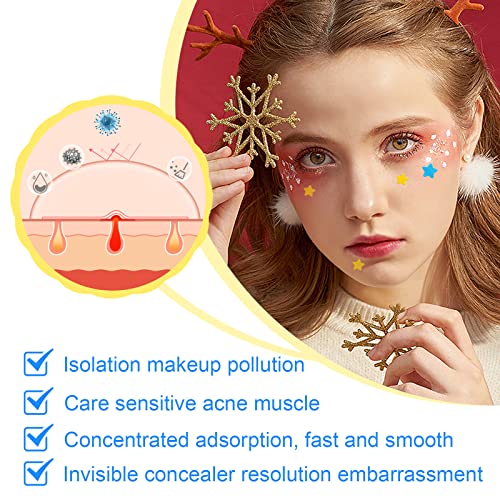 LESFEY 126 Patches Acne Patch Colorful Hydrocolloid Pimple Patch with Natural Tea Tree Oil, Cute Star and Round Shaped Acne Absorbing Cover Patch for Face Zits, Pimples, Blemishes, Spots Acne Dots