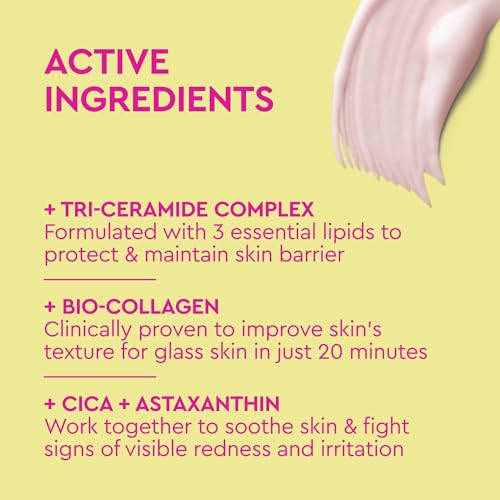 BYOMA Bio-Collagen Radiance Facial Mask - Transformative Liquid Sheet Mask for Glass Skin - Instant radiance, Visibly Improved Elasticity, Reduces Appearance of Wrinkles - Cica & Ceramides, 60mL
