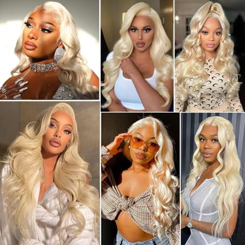 613 Blonde Body Wave Human Hair Bundles - 22-26 Inch, 3 Pack
