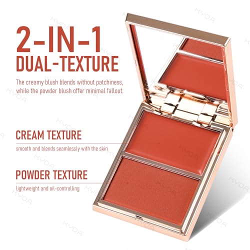 KYDA 2-in-1 Cream & Powder Blush Palette - Waterproof