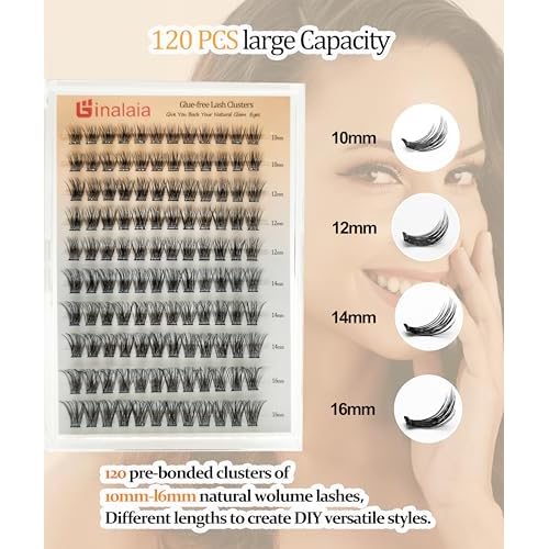Self Adhesive Lash Clusters, Press on Pre bonded Eye lashes Clusters Natural Look No Glue Needed,10-16MM DIY Lash Extension FOR Beginners Dating and Working Business People (One-Step Professional)