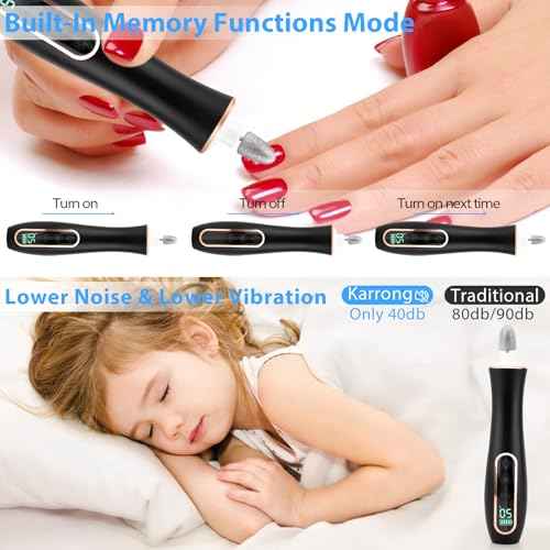 Professional Manicure Pedicure Kit, Cordless Electric Nail File Set, 360¡Æ LED Light Nail Drill Machine with LCD Display, 10 Speeds Rechargeable Nail Drill for Gel Nail Thick Toe Nails Christmas Gifts