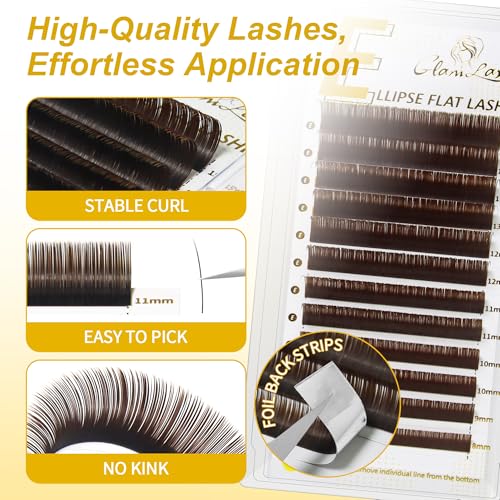 Cashmere Ellipse Flat Lashes - D Curl 8-15mm Extensions