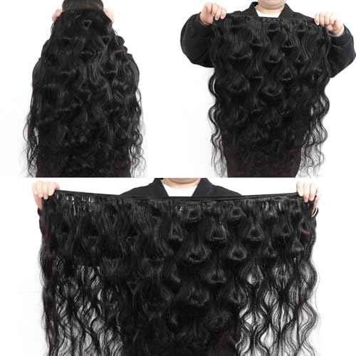 15A Raw Human Hair Bundles Body Wave Human Hair,Triple Lifespan Indian Virgin Hair,No Tangle Shedding,Multiple Washes Keep Texture Silky Soft (1 Bundle Natural Color, 24 Inch)