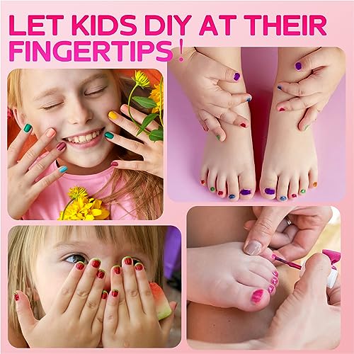 TOMICCA 10 Colors Kids Nail Polish Set - Non-Toxic Water-Based, Quick Dry Peel-Off (Variation: 10 kid nail polish)