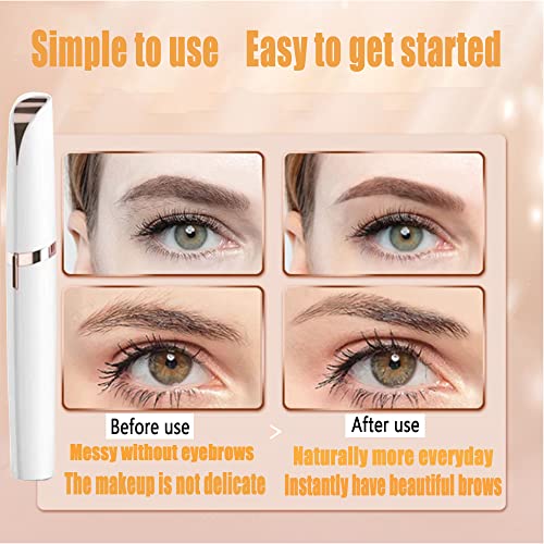 USB Rechargeable Portable Electric Eyebrow Trimmer for Women,Painless Precision Eyebrow Hair Remover,Safe Eyebrow Shaver Razor Tool for face Leg Lip Armpit Hand(White)