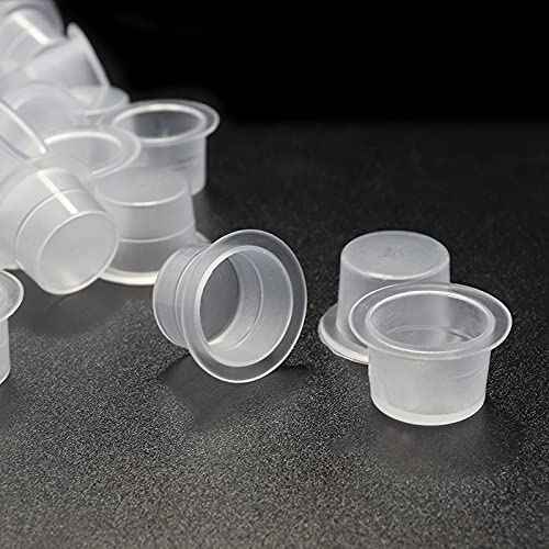 Tattoo Ink Caps Cups - Disposable Tattoo Ink Cups Pigment Ink Caps,Tattoo Machine, Supplies,Tattoo Needles (Large.15mm—100PCS
