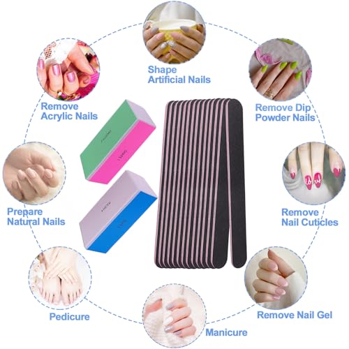 Professional Nail File and Buffer Set - 12 Piece Manicure Kit
