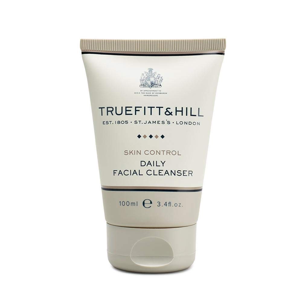 Truefitt & Hill Skin Control - Facial Cleanser - Cream-Based Formula to Moisturize and Cleanse, Jojoba Beads for Gentle Exfoliating Preparation for Shaving - 3.4 oz.