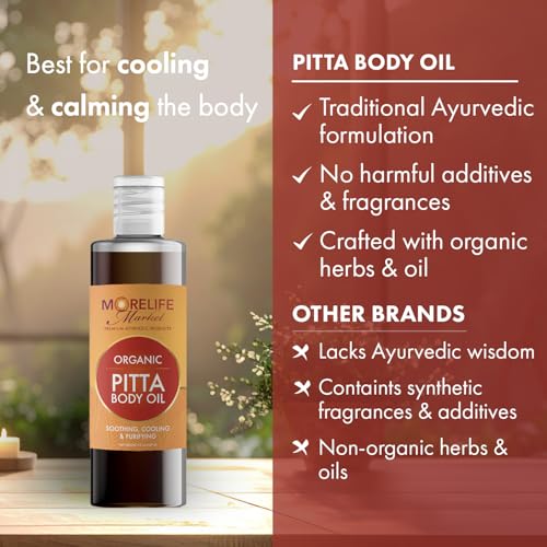 Pitta Body Oil | Premium Ayurvedic Massage Oil with Organic Neem, Chamomile, Lavender & Cooling Herbs for Sensitive Skin | Soothing & Purifying Daily Ritual ? 7 oz Bottle