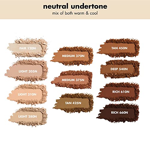 e.l.f. Camo Powder Foundation, Lightweight, Primer-Infused Buildable & Long-Lasting Medium-to-Full Coverage Foundation, Fair 120 N