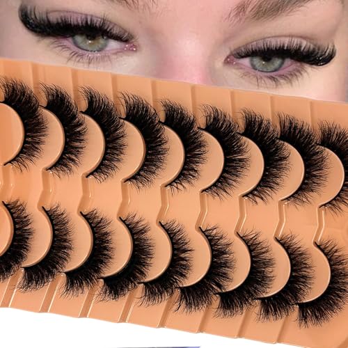 Cat Eye Faux Mink Lashes - Wispy D Curl Strip Lashes