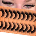 Cat Eye Faux Mink Lashes - Wispy D Curl Strip Lashes
