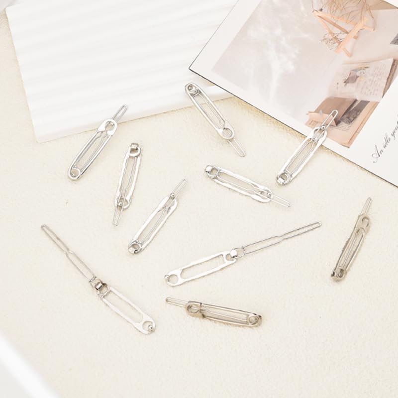 Silver Hair Pins for Styling Fancy Y2K Metal Hair Clips Silver Geometric Brooch Pin Shaped Barrettes Hairclips Hairpins for Cool Girls Emo Cyber Punk Egirls Hair Accessories Decors 10 PC