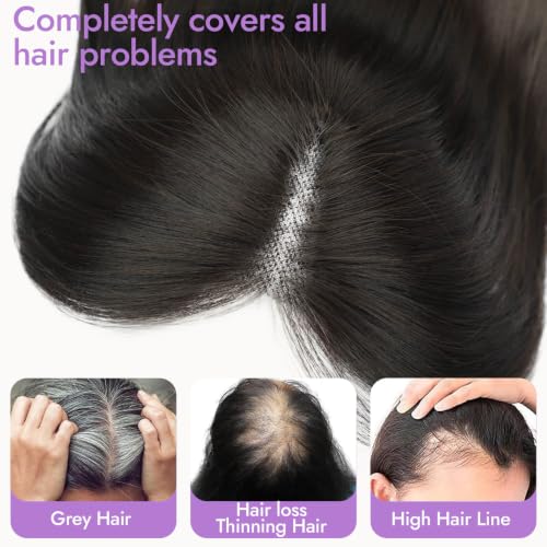 Eawwii Hair Topper 5x6 Clip-In for Thinning Hair, 18" Brown