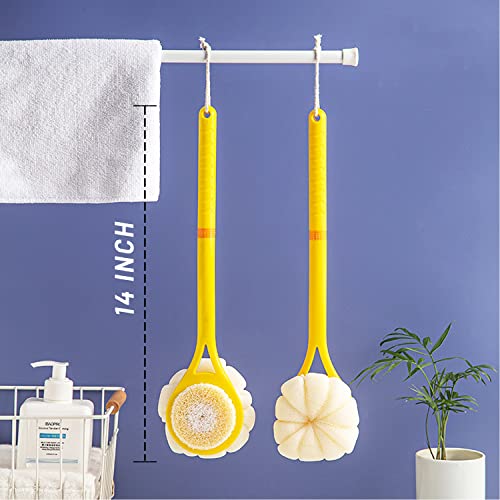 Shower Body Brush with Loofah - 14" Back Scrubber for Exfoliating