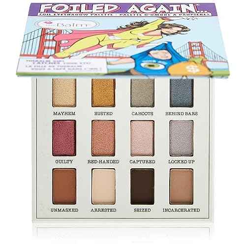 theBalm Foiled Again Eye Shadow Palette, Long-Lasting, Pigmented Matte, Supernatural Shine, Wet or Dry Formulas, Reflective Finishes, Multi-Color 0.34 oz