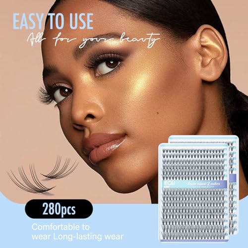 20D Lash Clusters 280pcs DIY Eyelash Extensions 8-14mm