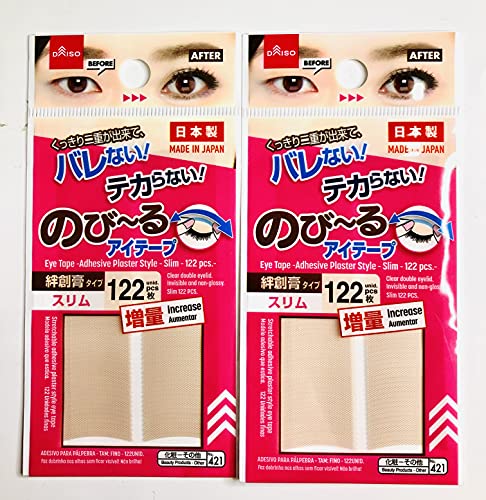 Daiso Double Eyelid Tape Slim Type, 122pcs (Set of 2)