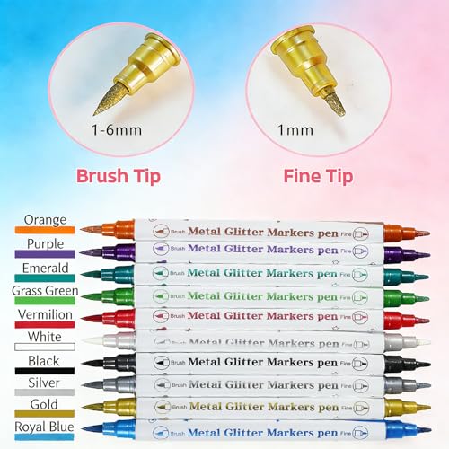Temporary Tattoo Markers Kit – 10 Dual-Tip Pens + 5 Stencils