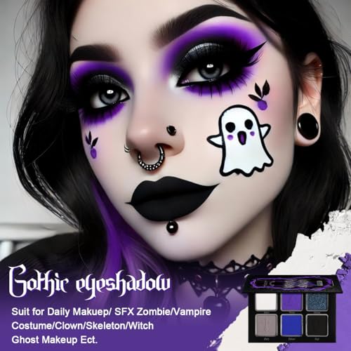 Afflano Goth Eyeshadow Palette - Purple Blue 6 Shades