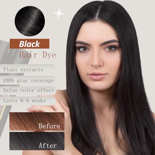 Onilyua 3-in-1 Black Hair Dye Shampoo - Long-Lasting Gray Coverage