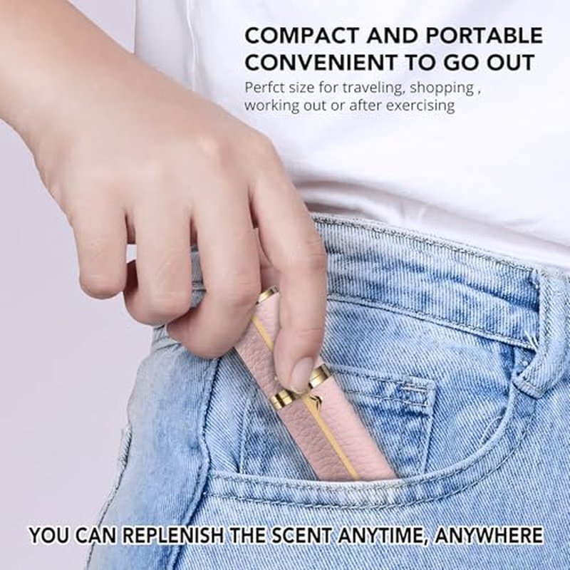 8ML Travel Perfume Atomizer - Refillable Leather Spray Bottle