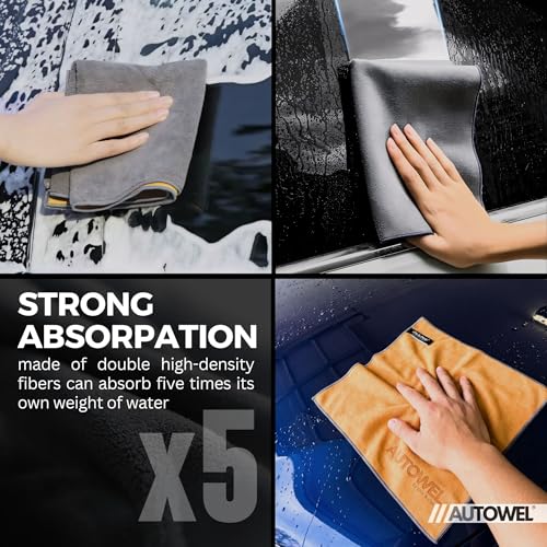 AUTOWEL Car Drying Towels 2-Pack – 500 GSM Microfiber