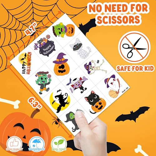 96 PCS Halloween Temporary Tattoos for Kids Party Favors