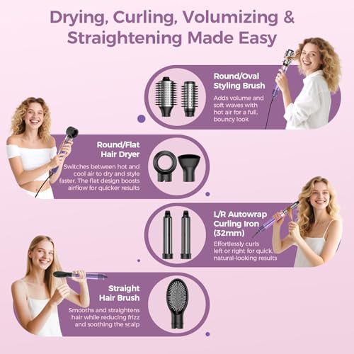 Vincofy 7-in-1 Blow Dryer Brush Set – Fast Drying & Curling Tool