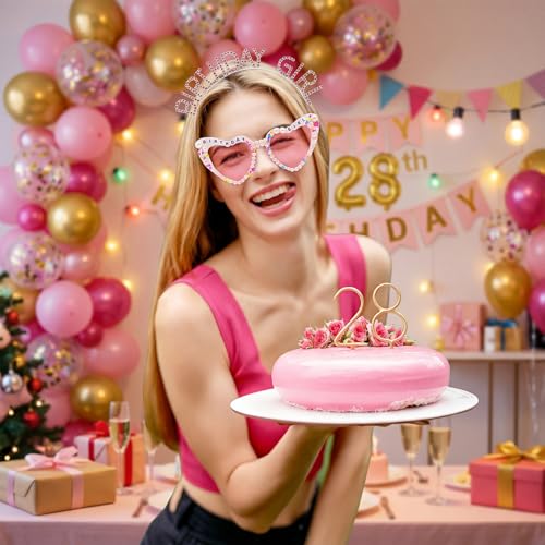 Birthday Girl Party Set - Tiara, Sash & Heart Glasses
