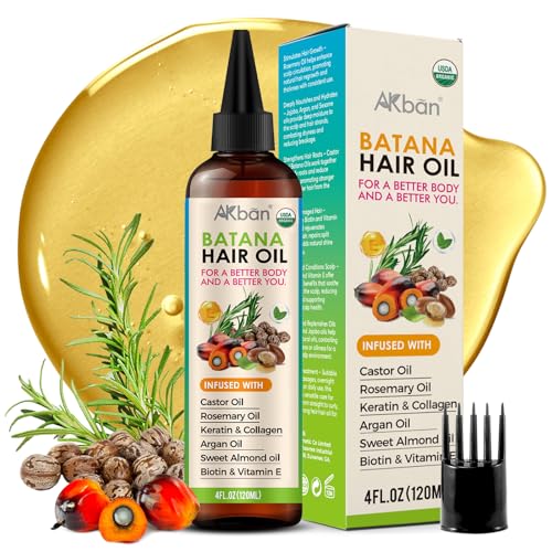 Hair Growth Oil with Batana, Castor & Rosemary - Strengthening & Thickening Treatment - 4 FL OZ