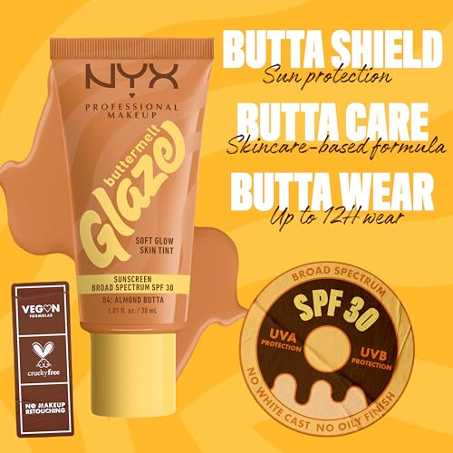 NYX Buttermelt Glaze Skin Tint SPF 30 - 04 Almond Butta