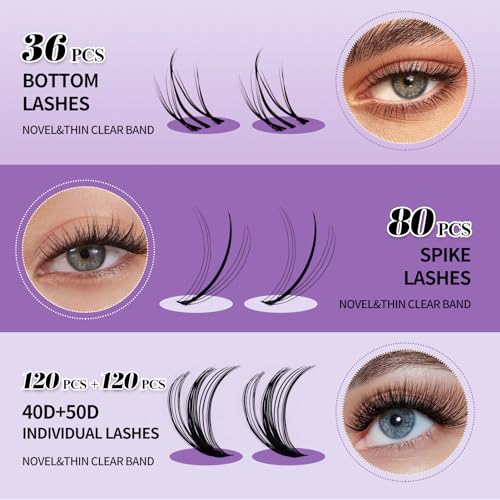 DIY Lash Extension Kit with Bond & Seal - 12-18mm Clusters
