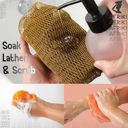 African Net Sponge Exfoliating Body Scrubber, Extra Long