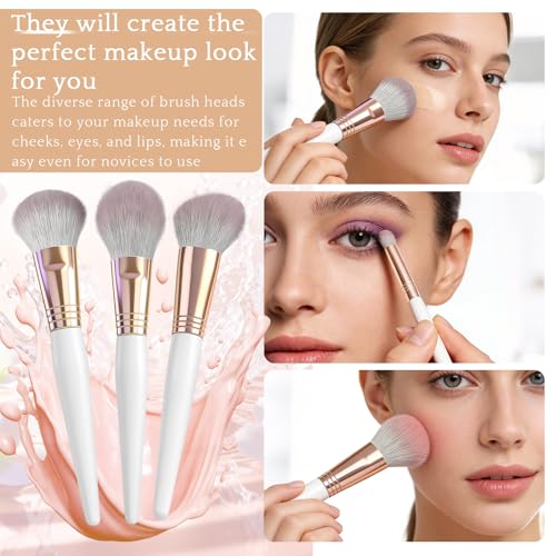 CLRDZN 15-Piece Professional Makeup Brush Set with Storage Bag
