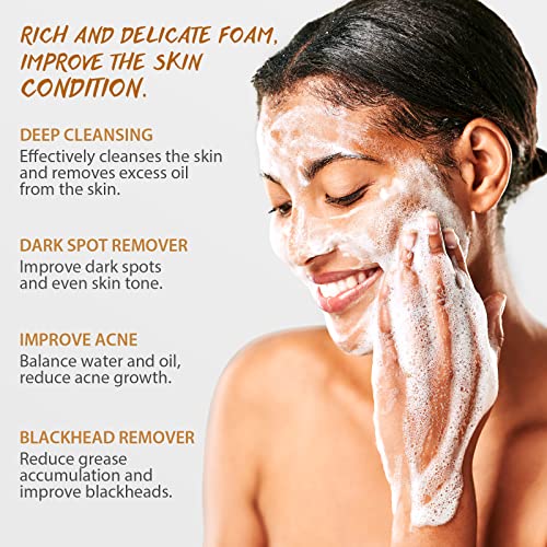 POP MODERN.C Kojic Acid Soap Turmeric Soap Dark Spot Remover for Face and Body Bath Soap Lightening Moisturizing Even out Tone Skin Vitamins C for Acne Blackheads Remover 3x100g