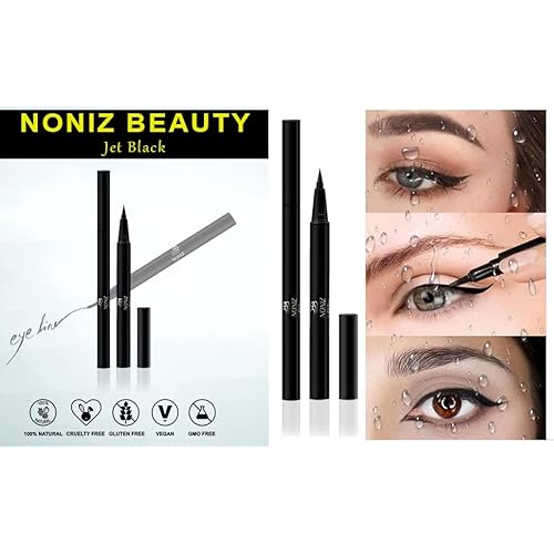Black Liquid Eyeliner - Water Proof Ultra Matte Long Lasting Slim Jet - Black Eye Liner - 100% Intense Black - Smooth Easy Application Pen Liner
