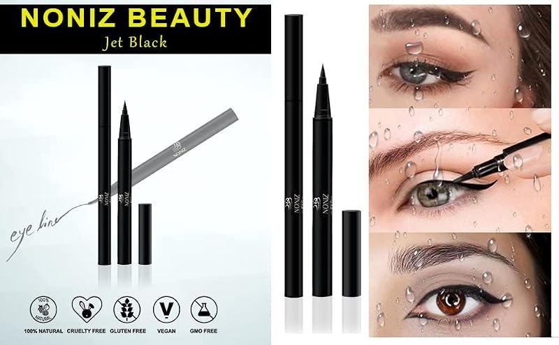 Black Liquid Eyeliner Pen - Waterproof Matte Long Lasting